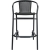 image:imageFlash Furniture Lila Commercial Grade Rattan IndoorOutdoor Commercial Restaurant Barstool  Rattan Seat and Back  Footrest  GrayBlack