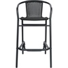 image:imageFlash Furniture Lila Commercial Grade Rattan IndoorOutdoor Commercial Restaurant Barstool  Rattan Seat and Back  Footrest  GrayBlack