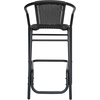 image:imageFlash Furniture Lila Commercial Grade Rattan IndoorOutdoor Commercial Restaurant Barstool  Rattan Seat and Back  Footrest  GrayBlack