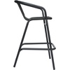 image:imageFlash Furniture Lila Commercial Grade Rattan IndoorOutdoor Commercial Restaurant Barstool  Rattan Seat and Back  Footrest  GrayBlack