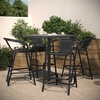 image:imageFlash Furniture Lila Commercial Grade Rattan IndoorOutdoor Commercial Restaurant Barstool  Rattan Seat and Back  Footrest  GrayBlack