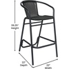 image:imageFlash Furniture Lila Commercial Grade Rattan IndoorOutdoor Commercial Restaurant Barstool  Rattan Seat and Back  Footrest  GrayBlack
