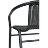 image:imageFlash Furniture Lila Commercial Grade Rattan IndoorOutdoor Commercial Restaurant Barstool  Rattan Seat and Back  Footrest  GrayBlack