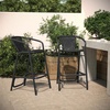 image:imageFlash Furniture Lila Commercial Grade Rattan IndoorOutdoor Commercial Restaurant Barstool  Rattan Seat and Back  Footrest  GrayBlack