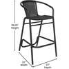 image:imageFlash Furniture Lila Commercial Grade Rattan IndoorOutdoor Commercial Restaurant Barstool  Rattan Seat and Back  Footrest  GrayBlack