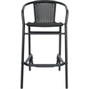 image:imageFlash Furniture Lila Commercial Grade Rattan IndoorOutdoor Commercial Restaurant Barstool  Rattan Seat and Back  Footrest  GrayBlack