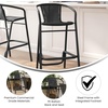 image:imageFlash Furniture Lila Commercial Grade Rattan IndoorOutdoor Commercial Restaurant Barstool  Rattan Seat and Back  Footrest  GrayBlack