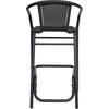 image:imageFlash Furniture Lila Commercial Grade Rattan IndoorOutdoor Commercial Restaurant Barstool  Rattan Seat and Back  Footrest  GrayBlack