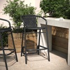 image:imageFlash Furniture Lila Commercial Grade Rattan IndoorOutdoor Commercial Restaurant Barstool  Rattan Seat and Back  Footrest  GrayBlack