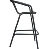 image:imageFlash Furniture Lila Commercial Grade Rattan IndoorOutdoor Commercial Restaurant Barstool  Rattan Seat and Back  Footrest  GrayBlack