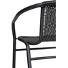 image:imageFlash Furniture Lila Commercial Grade Rattan IndoorOutdoor Commercial Restaurant Barstool  Rattan Seat and Back  Footrest  GrayBlack