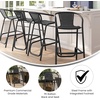 image:imageFlash Furniture Lila Commercial Grade Rattan IndoorOutdoor Commercial Restaurant Barstool  Rattan Seat and Back  Footrest  GrayBlack