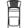 image:imageFlash Furniture Lila Commercial Grade Rattan IndoorOutdoor Commercial Restaurant Barstool  Rattan Seat and Back  Footrest  GrayBlack