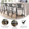 image:imageFlash Furniture Lila Commercial Grade Rattan IndoorOutdoor Commercial Restaurant Barstool  Rattan Seat and Back  Footrest  GrayGrey