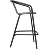 image:imageFlash Furniture Lila Commercial Grade Rattan IndoorOutdoor Commercial Restaurant Barstool  Rattan Seat and Back  Footrest  GrayGrey