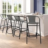 image:imageFlash Furniture Lila Commercial Grade Rattan IndoorOutdoor Commercial Restaurant Barstool  Rattan Seat and Back  Footrest  GrayGrey