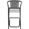 image:imageFlash Furniture Lila Commercial Grade Rattan IndoorOutdoor Commercial Restaurant Barstool  Rattan Seat and Back  Footrest  GrayGrey