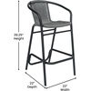 image:imageFlash Furniture Lila Commercial Grade Rattan IndoorOutdoor Commercial Restaurant Barstool  Rattan Seat and Back  Footrest  GrayGrey
