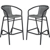 image:imageFlash Furniture Lila Commercial Grade Rattan IndoorOutdoor Commercial Restaurant Barstool  Rattan Seat and Back  Footrest  GrayGrey
