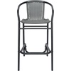 image:imageFlash Furniture Lila Commercial Grade Rattan IndoorOutdoor Commercial Restaurant Barstool  Rattan Seat and Back  Footrest  GrayGrey