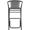 image:imageFlash Furniture Lila Commercial Grade Rattan IndoorOutdoor Commercial Restaurant Barstool  Rattan Seat and Back  Footrest  GrayGrey