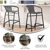 image:imageFlash Furniture Lila Commercial Grade Rattan IndoorOutdoor Commercial Restaurant Barstool  Rattan Seat and Back  Footrest  GrayGrey