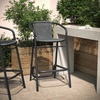 image:imageFlash Furniture Lila Commercial Grade Rattan IndoorOutdoor Commercial Restaurant Barstool  Rattan Seat and Back  Footrest  GrayGrey