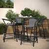 image:imageFlash Furniture Lila Commercial Grade Rattan IndoorOutdoor Commercial Restaurant Barstool  Rattan Seat and Back  Footrest  GrayGrey