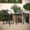 image:imageFlash Furniture Lila Commercial Grade Rattan IndoorOutdoor Commercial Restaurant Barstool  Rattan Seat and Back  Footrest  GrayGrey