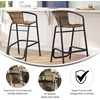 image:imageFlash Furniture Lila Commercial Grade Rattan IndoorOutdoor Commercial Restaurant Barstool  Rattan Seat and Back  Footrest  GrayMedium Brown