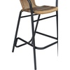 image:imageFlash Furniture Lila Commercial Grade Rattan IndoorOutdoor Commercial Restaurant Barstool  Rattan Seat and Back  Footrest  GrayMedium Brown