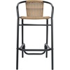 image:imageFlash Furniture Lila Commercial Grade Rattan IndoorOutdoor Commercial Restaurant Barstool  Rattan Seat and Back  Footrest  GrayMedium Brown