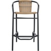 image:imageFlash Furniture Lila Commercial Grade Rattan IndoorOutdoor Commercial Restaurant Barstool  Rattan Seat and Back  Footrest  GrayMedium Brown