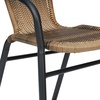 image:imageFlash Furniture Lila Commercial Grade Rattan IndoorOutdoor Commercial Restaurant Barstool  Rattan Seat and Back  Footrest  GrayMedium Brown
