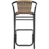 image:imageFlash Furniture Lila Commercial Grade Rattan IndoorOutdoor Commercial Restaurant Barstool  Rattan Seat and Back  Footrest  GrayMedium Brown