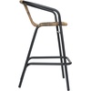 image:imageFlash Furniture Lila Commercial Grade Rattan IndoorOutdoor Commercial Restaurant Barstool  Rattan Seat and Back  Footrest  GrayMedium Brown