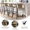 image:imageFlash Furniture Lila Commercial Grade Rattan IndoorOutdoor Commercial Restaurant Barstool  Rattan Seat and Back  Footrest  GrayMedium Brown
