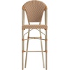 image:imageFlash Furniture Lourdes Commercial Grade Bistro Bar Height Stool Stackable IndoorOutdoor Dining Stool 30 High WhiteGray and Bamboo Finish Set of 2Natural  WhiteLight Natural Frame