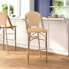 image:imageFlash Furniture Lourdes Commercial Grade Bistro Bar Height Stool Stackable IndoorOutdoor Dining Stool 30 High WhiteGray and Bamboo Finish Set of 2Natural  WhiteLight Natural Frame