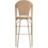 image:imageFlash Furniture Lourdes Commercial Grade Bistro Bar Height Stool Stackable IndoorOutdoor Dining Stool 30 High WhiteGray and Bamboo Finish Set of 2Natural  WhiteLight Natural Frame