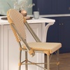 image:imageFlash Furniture Lourdes Commercial Grade Bistro Bar Height Stool Stackable IndoorOutdoor Dining Stool 30 High WhiteGray and Bamboo Finish Set of 2Natural  WhiteLight Natural Frame