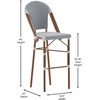 image:imageFlash Furniture Lourdes Commercial Grade Bistro Bar Height Stool Stackable IndoorOutdoor Dining Stool 30 High WhiteGray and Bamboo Finish Set of 2White  NavyNatural Frame