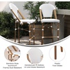 image:imageFlash Furniture Lourdes Commercial Grade Bistro Bar Height Stool Stackable IndoorOutdoor Dining Stool 30 High WhiteGray and Bamboo Finish Set of 2White  GrayNatural Frame