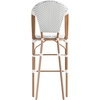 image:imageFlash Furniture Lourdes Commercial Grade Bistro Bar Height Stool Stackable IndoorOutdoor Dining Stool 30 High WhiteGray and Bamboo Finish Set of 2White  GrayNatural Frame