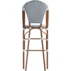 image:imageFlash Furniture Lourdes Commercial Grade Bistro Bar Height Stool Stackable IndoorOutdoor Dining Stool 30 High WhiteGray and Bamboo Finish Set of 2White  NavyNatural Frame