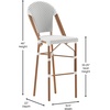 image:imageFlash Furniture Lourdes Commercial Grade Bistro Bar Height Stool Stackable IndoorOutdoor Dining Stool 30 High WhiteGray and Bamboo Finish Set of 2White  GrayNatural Frame
