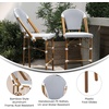 image:imageFlash Furniture Lourdes Commercial Grade Bistro Bar Height Stool Stackable IndoorOutdoor Dining Stool 30 High WhiteGray and Bamboo Finish Set of 2White  NavyNatural Frame
