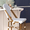 image:imageFlash Furniture Lourdes Commercial Grade Bistro Bar Height Stool Stackable IndoorOutdoor Dining Stool 30 High WhiteGray and Bamboo Finish Set of 2White  NavyNatural Frame
