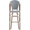 image:imageFlash Furniture Lourdes Commercial Grade Bistro Bar Height Stool Stackable IndoorOutdoor Dining Stool 30 High WhiteGray and Bamboo Finish Set of 2White  NavyNatural Frame