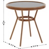 image:imageFlash Furniture Lourdes IndoorOutdoor Commercial Bistro Table  Tempered Glass Top  PE Rattan  Natural Bamboo Print Aluminum Frame  315  BlackWhiteBlack  White RattanNatural Frame